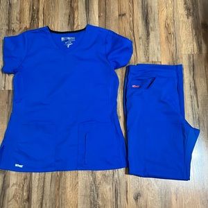 Greys Anatomy Active Royal Blue Scrub Set